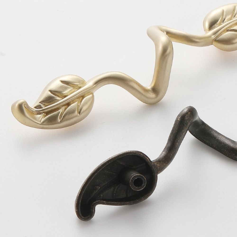 Hole Distance Vintage Pulls Leaf Shape Furniture Hardware Decorative Drawer Knobs  Modern Pulls