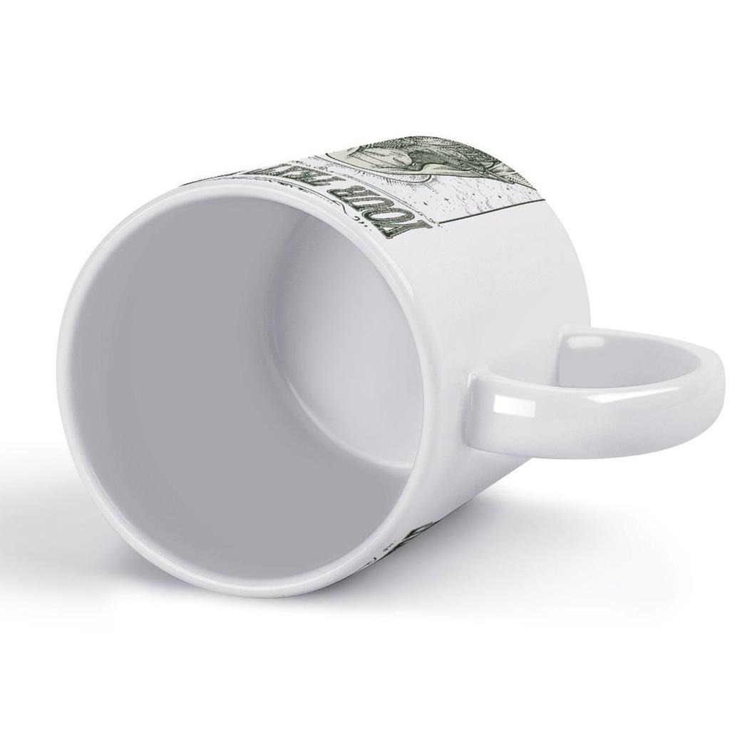 11oz Weiße Keramiktasse mit glatter bedruckter Oberfläche, stilvollem glänzendem Aussehen und hitzebeständiger Konstruktion für tägliche Bürogetränke