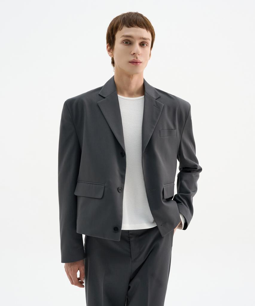 Trip Le Sens Custom 3B Crop Blazer_Grey