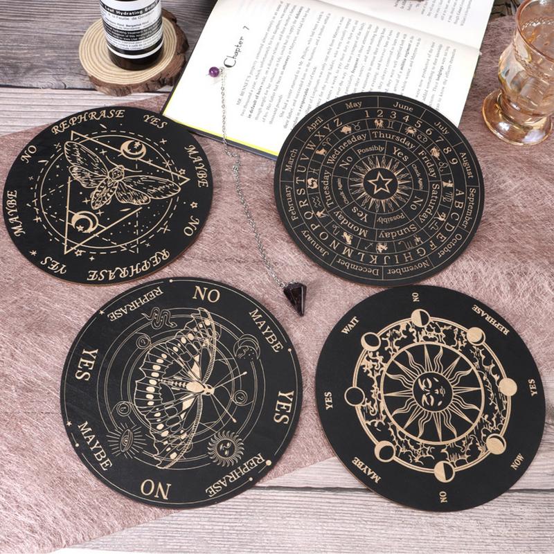 Star Pendulum Board Dowsing Divination Board Magics Meditation Decision Plate Metaphysical Message Board Witchs Altar Supplies