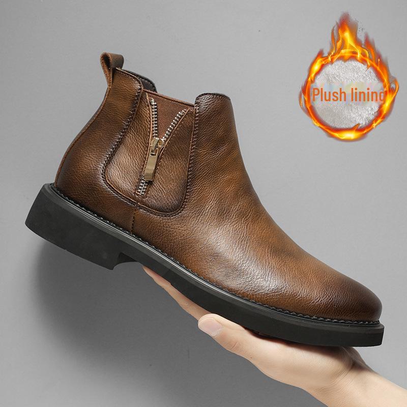 Мужские высокие ботинки Chelsea Retro Martin Business с боковой молнией 44