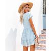 2026 Spring/Summer V-neck Buttoned Floral Short-sleeve Loose Casual Dress for Women