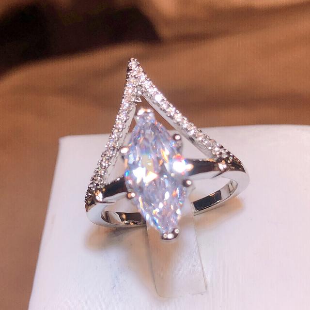 

Новое роскошное V-образное кольцо с цирконием в форме конского глаза, женское кольцо 925, ювелирные изделия на день рождения, подарки, оптовая продажа 6