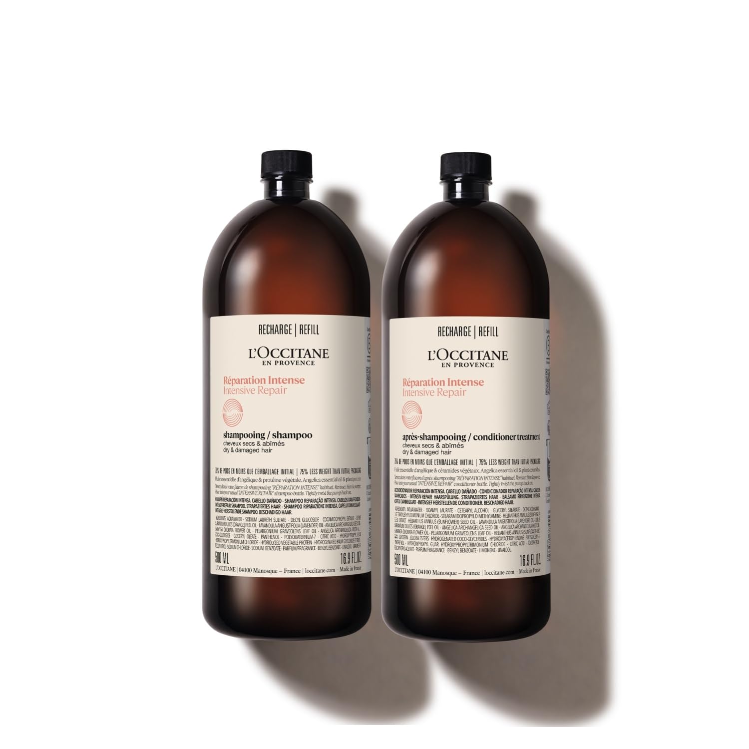 LOCCITANE Intensive Repair Refill Combo (Shampoo Conditioner Set) 500mL x 2 Damage Care