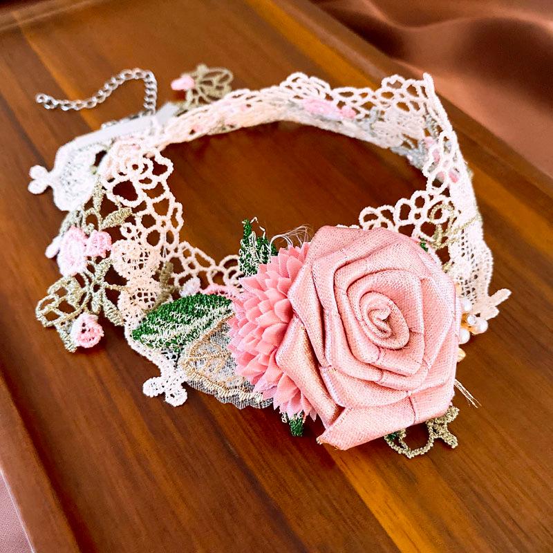 

Винтажное колье-чокер с цветком, жемчугом и стразами - Высококачественная бижутерия