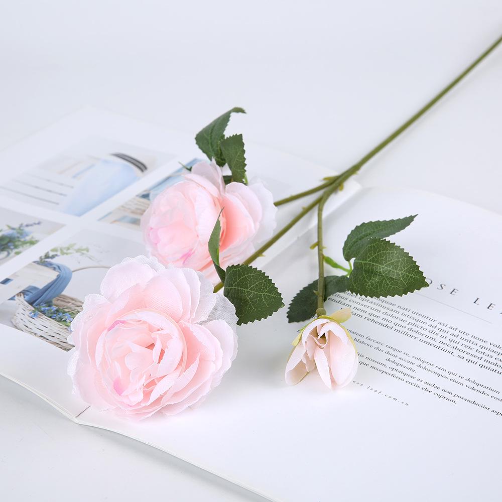 European-Style Smoky Willow Peony & Rose Artificial Flower Arrangement for Home and Wedding Decor