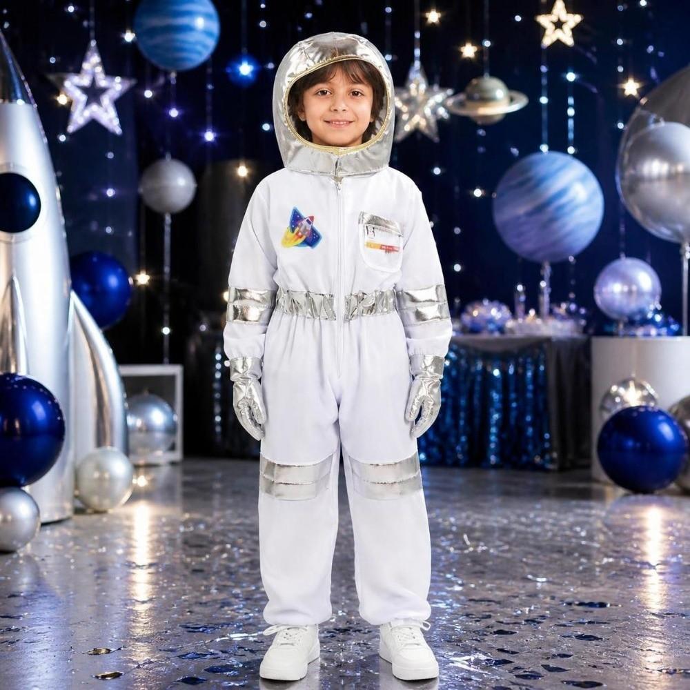 Jumpsuit Spaceman Costume With Hat Cosplay Costume Dress Up Space Suit  Carnival Party