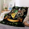 1pc Hogwarts Crest Flannel Blanket [Cozy Throw Blanket] For Sofa, Bed, Travel, Camping, Livingroom, Office, Couch, Chair, And Bed