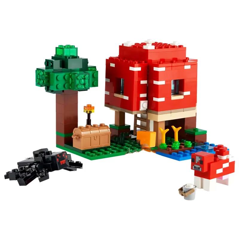 Kompatible MOC-sett MC My World Series byggeklosser The Mushroom House Barneleker Gave