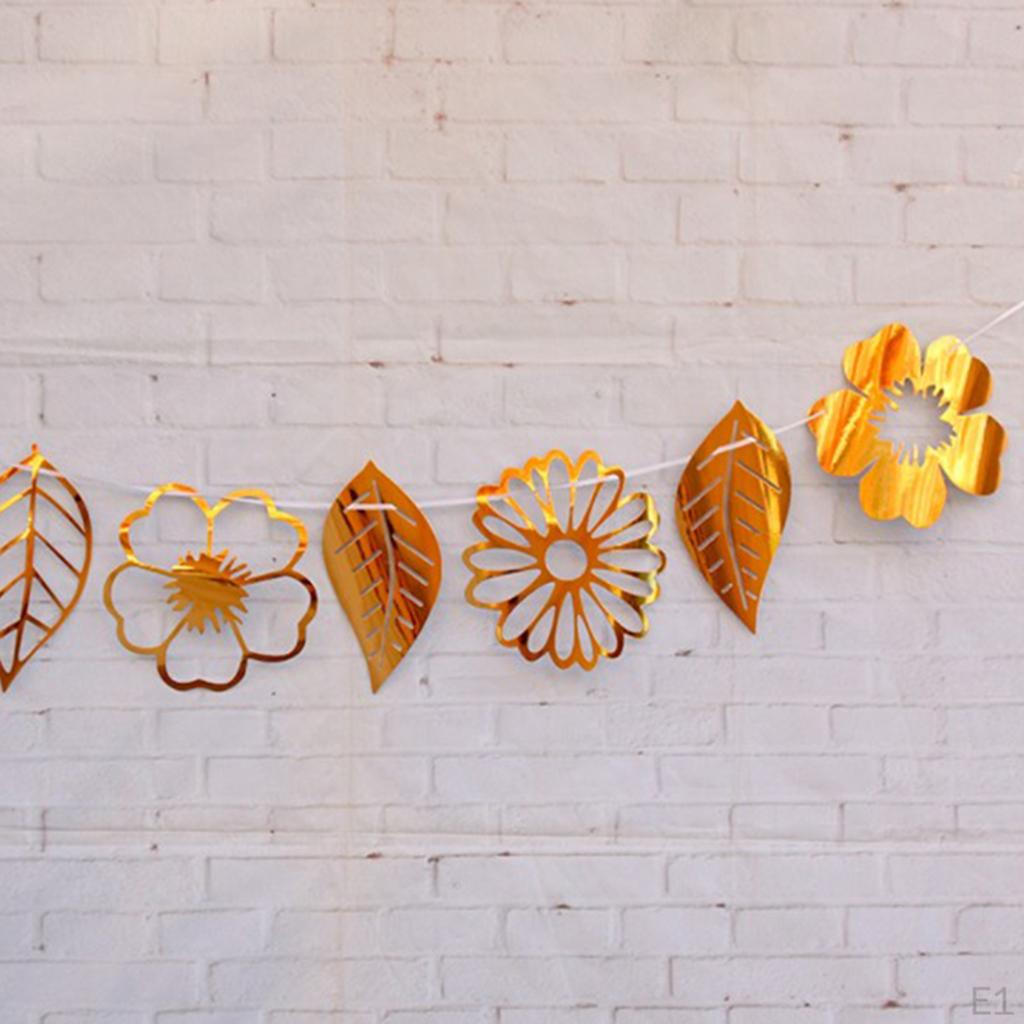 Leaves Flower Banner Bunting Garland For Festivity Home Party Ornaments