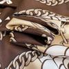 Korean Fashion Vintage Elegant Camellia Printed Square Scarf For Women