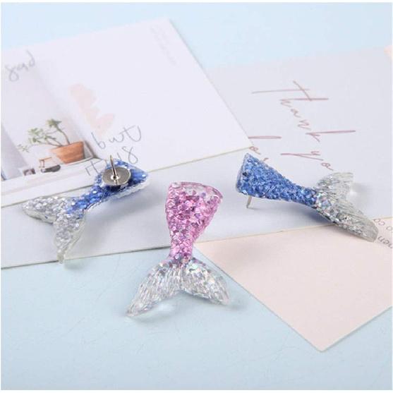 

12 штук Декоративные кнопки-гвоздики Русалка Кнопки-гвоздики Канцелярские кнопки Головка из смолы Стальные кнопки для рисования для Пробковой доски, Белой доски, Доски объявлений, Фотостены, Карты