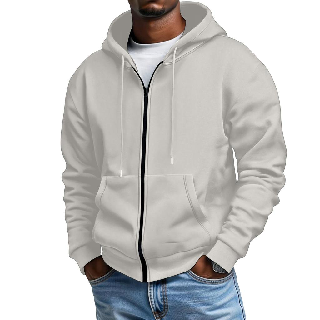 Herrkollektion för fritid och sportfleece Håll varm Fler fickor Huva Hoody Jacka
