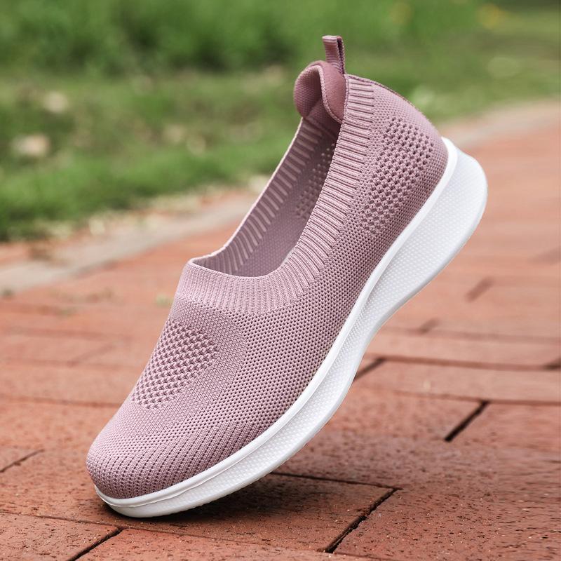 

Large size women s shoes spring and summer new shallow mouth women s shoes flying woven shoes medium walking shoes casual shoes women 42