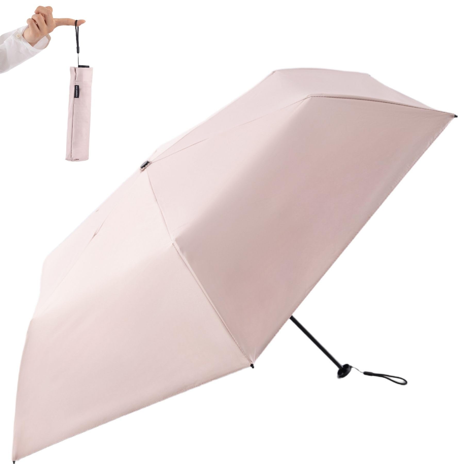 

FANACAN Зонт из углеродного волокна с УФ-подсветкой и подходит для дождя и ультралегкий 100% защита, блокировка, компактный, водоотталкивающий, розовый