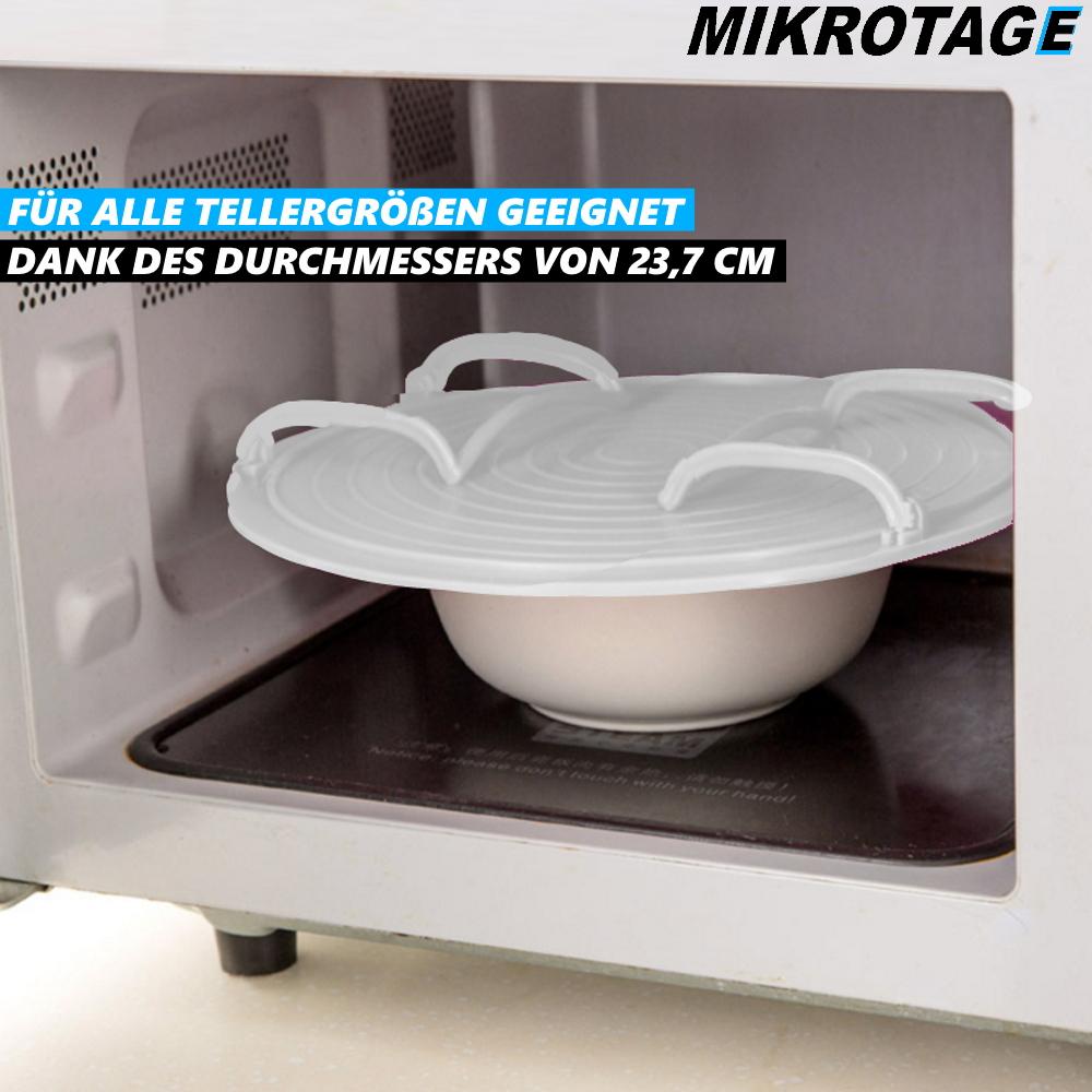 MIKROTAGE Microwave Tiered Stand Stacker Tray Microwave Plate Tier White