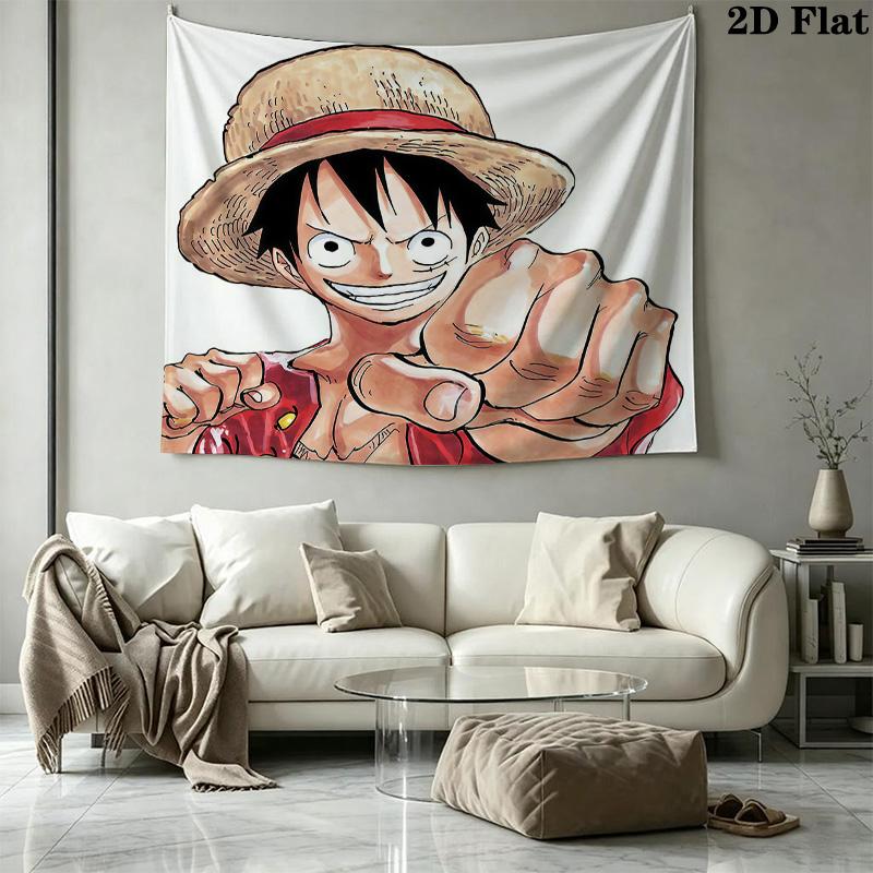 One Piece Monkey D Luffy Wall Tapestry Aesthetic Wall Hanging Printed Fabric Blanket Decorative Tapestries For Bedroom Living Room Home Decor