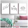 Geometric Line Drawing Picture Home Decoration Nordic Canvas Painting Wall Art Figures Family Love Poster