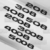 VZQR9 Autoaufkleber für Peugeot 208 308 408 508 2008 3008 4008 5008 Glänzend Schwarz Heckklappen-Emblem Metall 3D-Aufkleber Karosserie-Aufkleber Dekor