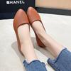 Non-slip and wear-resistant bottom women's single shoes soft sole soft surface mother shoes wedge heel work shoes flat bottom round head shallow mout