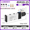 220V Pneumatický solenoidový ventil 4V410-15: 8mm Konektor, 2-polohový 5cestný řídicí ventil pro válec, 24V Směrový pneumatický ventil.