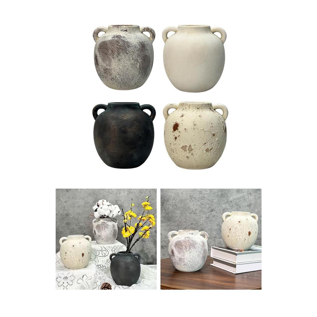 Vaso Ceramica Rustico Wabi Sabi Vaso Decorativo Fioriera Regalo Vaso Fiori Vaso Terracotta per Festa Ufficio Soggiorno Scrivania Casa