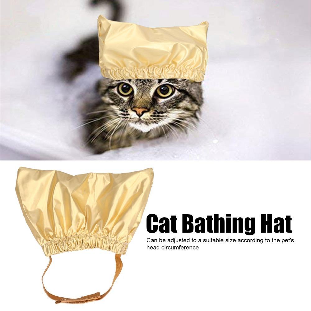 Protective Pet Bath Hat Waterproof Cat Bath Cap Durable Pet Grooming Cap  Dog Shower золотой
