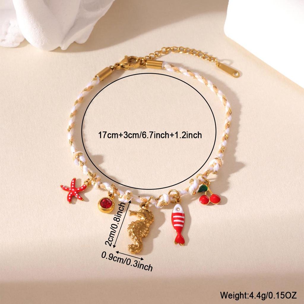 Women's Ocean Series Stainless Steel Woven Rope Bracelet - Summer Fashion Trend