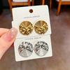 Unique Temperament Light Luxury Irregular Cookie Biscuit Stud Earrings for Women