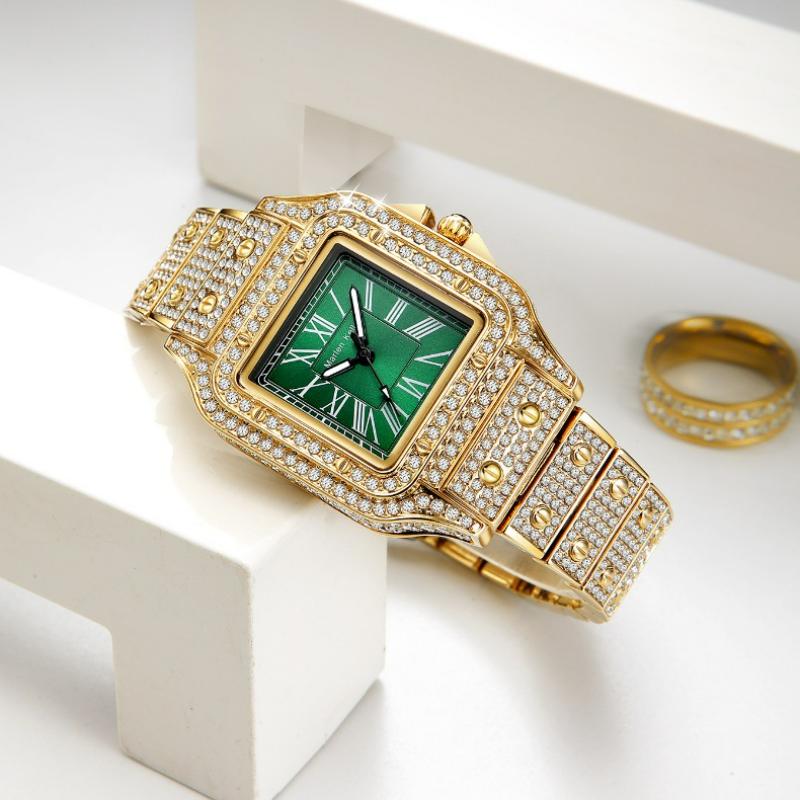 Square Luxury Watches For Women Hip Hop Diamond Golden Casual Alloy Band Simple Quartz Watch Relogios Feminino Fashion