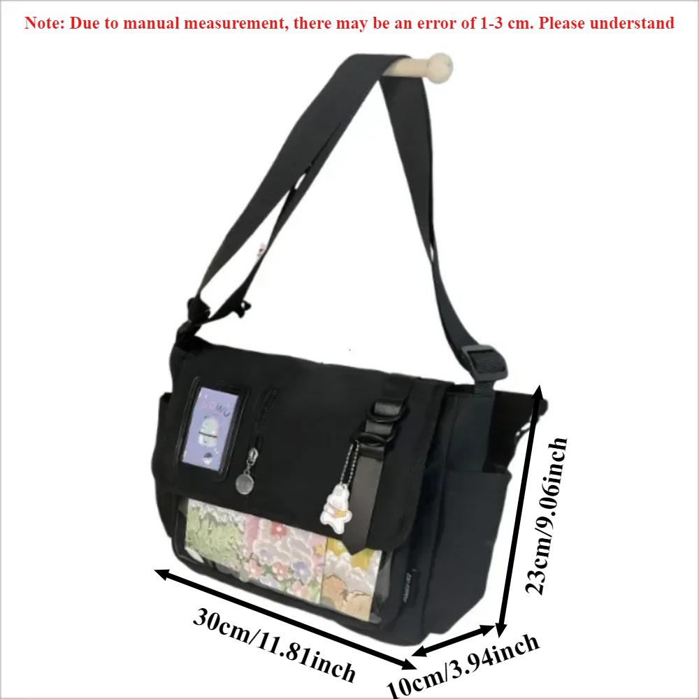 Japanese Harajuku School Bags for Teenage Girls New Transparent Itabag Crossbody Bag DIY Badges Display Plate Ita Bag