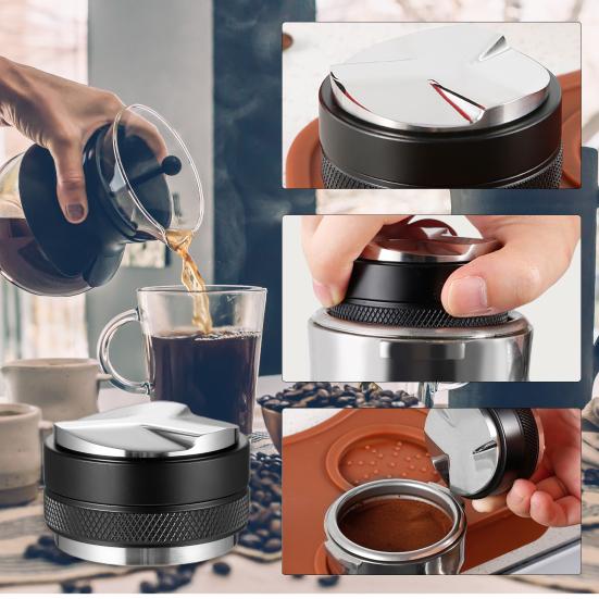 51/53/58mm Single Dual Head Stainless Steel Coffee Tamper Adjustable Depth Leveler Distributor