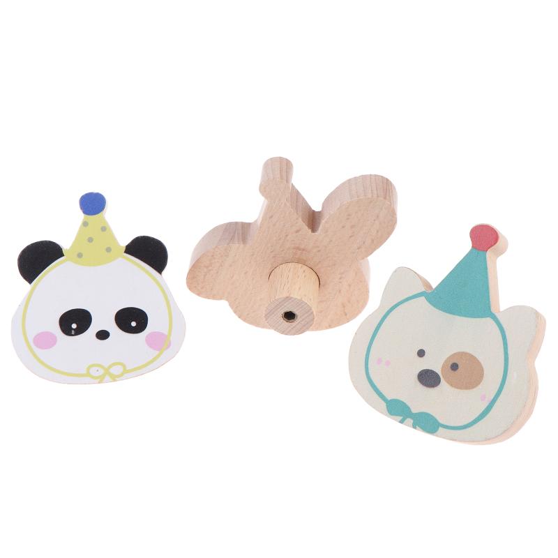 Cute Animal Wooden Hook Cartoon Wall Mount Hanging Hook Decorative Towel Holder Hook For Nursery Bedroom Home Wall Decoration
