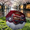 Custom Name Personalized Arsenal F.C Print Umbrella, Auto Open Close, 8‑Rib Sturdy Frame, Commute Camping Hiking Use, Birthday Gift