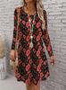 Spring Autumn Women Dress Casual Long Sleeve O-neck 3D Print Loose A-Line Dress Oversized Home Wear Robe
