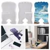 Folding Book Stand Silicone Mold Vintage Quran Intricate Carved Muslim Prayer Book Organizer Bookshelf for Home/Office