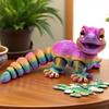 3D Printed Gecko Figurine 3D Printed Lizard Reptile Fidget Toy Reptile Statue Figures Fidget Toys for Kids Boys Girls Bedroom