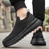Black Slip-on Breathable Man Casual Sneaker Mesh Upper Thick Platform Sports Shoes for Men Designer Trend 2025 Shoe In Promotion