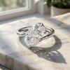 2.8cttw Pear Cut Full Moissanite Ring for Women   CopperToi Et Moi  Two Stones Ring Wedding Bands Party Fine Jewelry