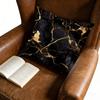 Square Throw Pillow Black Gold Marble Pattern Decorative Cushion For Living Room Bedroom Window Seat