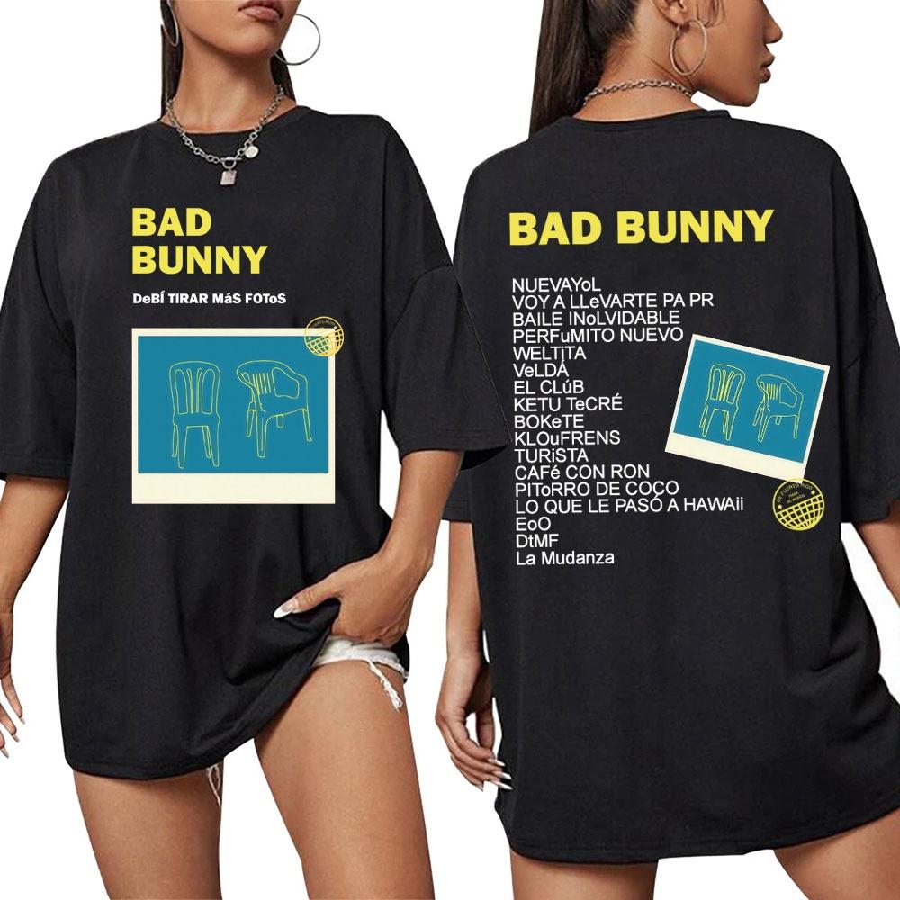

Rapper Bad Bunny Album Tour Tshirt Men Women Hipster T Shirts Cozy Cotton Loose Casual T-shirt S