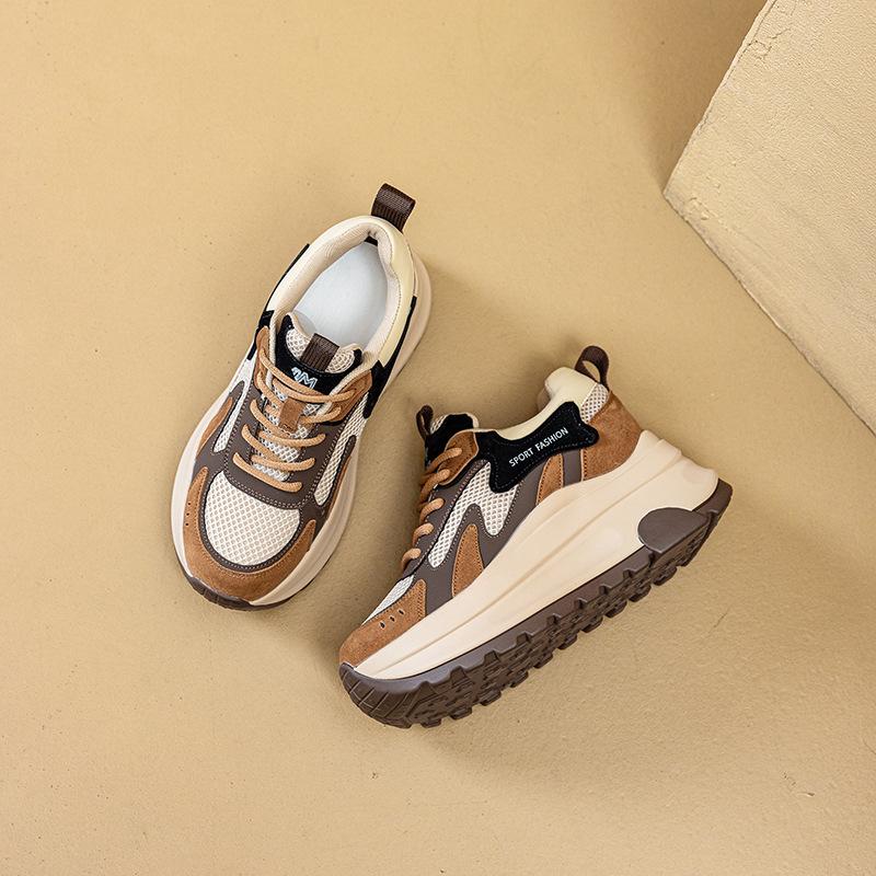 Small Man Thick Sole Heightening Forrest Gump Shoes Women's 2025 New Little White Shoes Casual Fashion Versatile Breathable Sports Women's Shoes