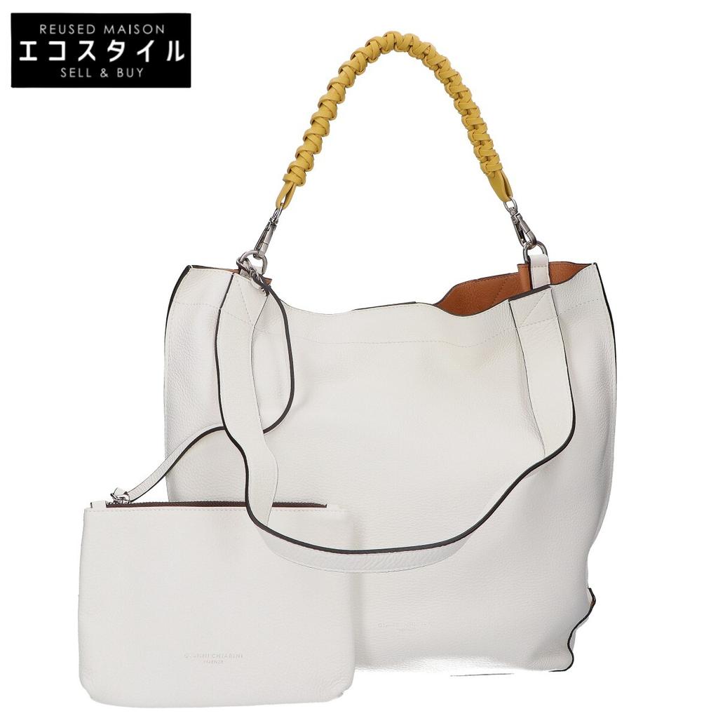 GIANNICHIARINI [New] TELMA Thelma Leather 2WAY Tote Bag whiteUsed