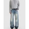 Blaexit American Retro Washed Light Blue Flared Jeans Men's Straight Loose Casual Pants