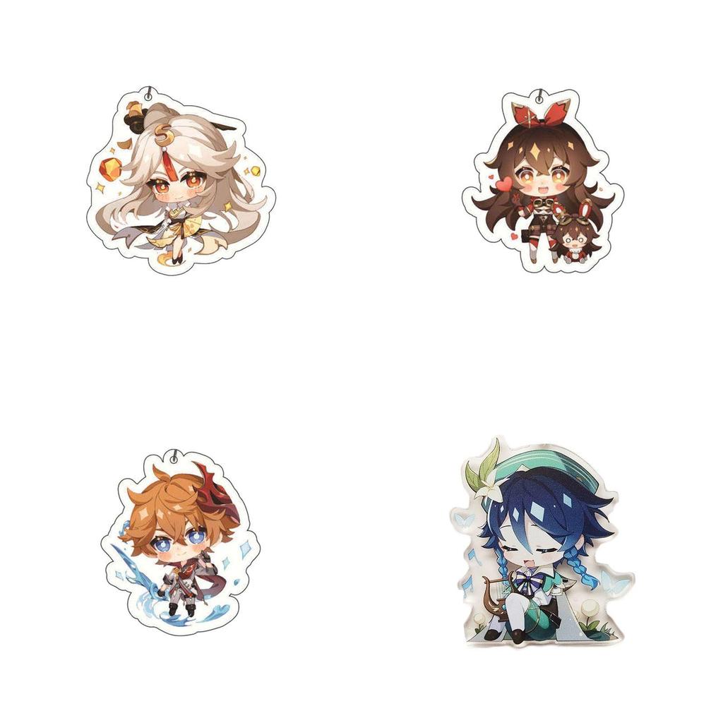 Original Genshin Impact Game Character Cover Acrylic Cute Keychain Charm For Fans