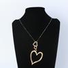 Necklace Fashion Love Heart Pendant Long Necklace Women'S Metal Sweater Chain