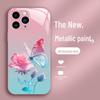 Funda líquida todo incluido con degradado de flores y mariposas para iPhone 11Pro Max Rose 14.