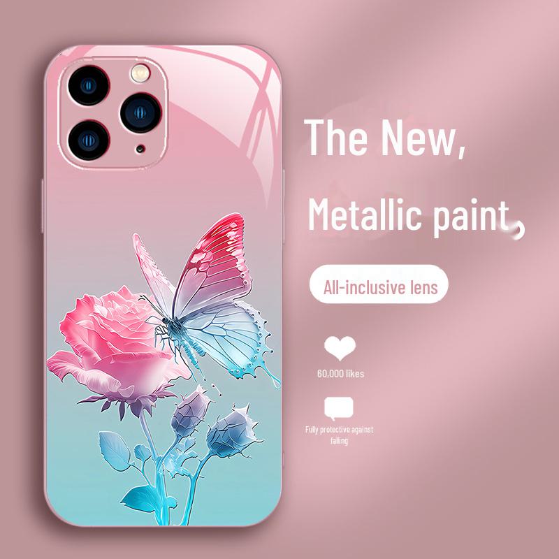 

Универсальный жидкий чехол Butterfly Flower Gradient для iPhone 11Pro Max Rose 14. iPhone 7/8