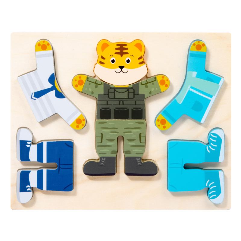 

Four little bears paired dress-up puzzle magnetic three-dimensional animal dress-up puzzle children s early education educational toys
