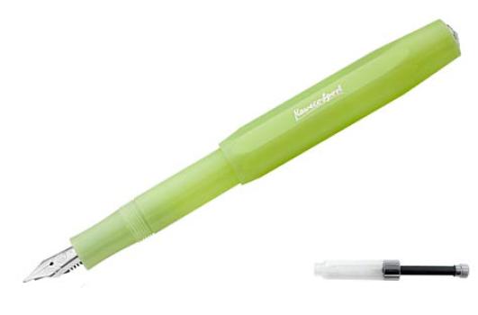 

Kaweco converter Fountain Pen M Medium Point Frosted Sport Nafine Lime Genuine Imported Product [Mini included] Dual-use
